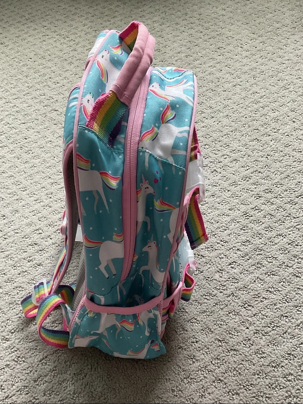 Pottery Barn Kids Aqua & Pink Unicorn Backpack and pencil case with Rainbows 565